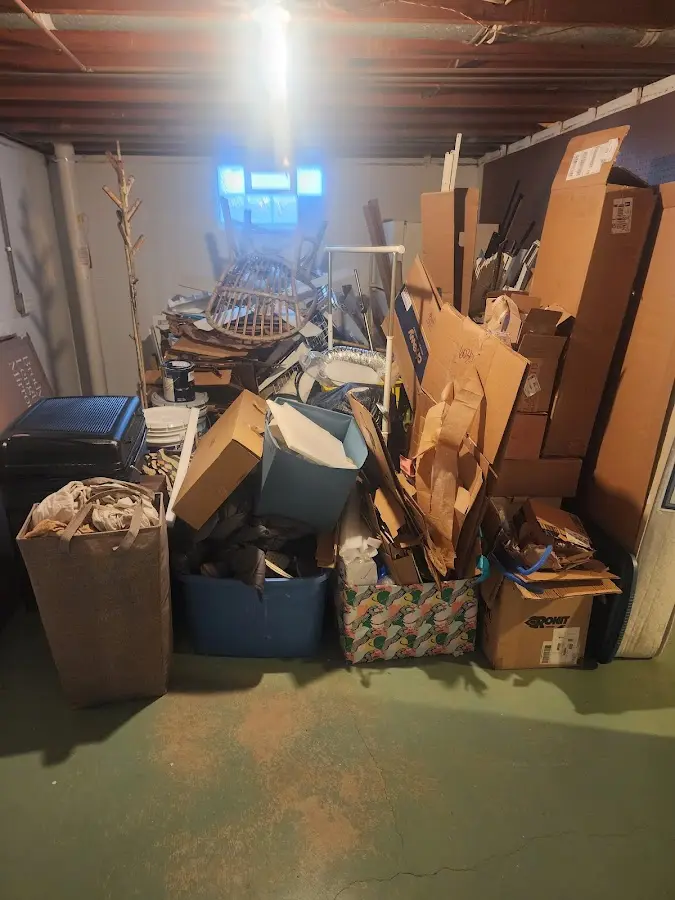 Roll-off dumpster container at job site for 4 Yard Dumpster Rental in La Grange Park